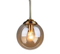 E14 Base Single-Head Hanging Light Nordic Retro Style Chandelier Creative Spherical Glass Pendant Lamp Shade | Bedside, Restaurant, Kitchen Decorative Lighting Fixtures(A)