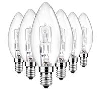 E14 C35 Lampadina a Candela 42W Dimmerabile, 650LM Bianca Calda 2700K, 230V, Transparente Lampadine SES E14 Attacco Piccola Vite Edison per Lampadari, Applique, Confezione da 6