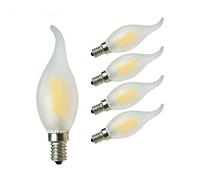 E14 LED Candelabra Light Bulb 4W Lamp Warm/Cold White Matt Filament Lights 40W Replacement 400Lm Antique Candle Lightbulb 5Pack Warm White 3000K