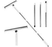 E1mity Scopa telescopica per pavimenti, scopa magica con testa in silicone staccabile per strofinare spazzare e lavavetri, senza striature, pulizia per bagno, cucina, piastrelle di vetro, 81 cm - 114