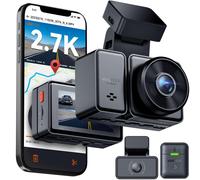 E2 2.7K+2.7K Dash Cam, 5Ghz Wifi GPS Doppia 1944P Telecamera per Auto, Dashcam C