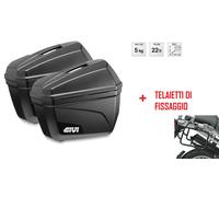 E22N GIVI COPPIA di VALIGIE LATERALI 22L + SUPPORTI BMW R 1200 GS 2007 2008 2009