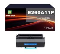 E260A11P Cartuccia Toner Compatibile For Lexmark E260 E260d E260dn E360d | Cartuccia toner sostitutiva E260A11P for E360dn E460dn E460dw E462dtn E463 E464, 3500 pagine, con chip(1 PACK)