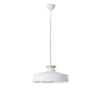 E27 Base Creative Pendant Lamp, Home & Office Decor Chandelier, Interior Decoration Wood Hanging Light with Color Aluminum Shade, Ceiling Lighting Fixture for Bedroom, Dining Room, Study(White,40cm)