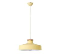 E27 Base Creative Pendant Lamp, Home & Office Decor Chandelier, Interior Decoration Wood Hanging Light with Color Aluminum Shade, Ceiling Lighting Fixture for Bedroom, Dining Room, Study(Yellow,40cm)