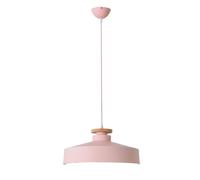 E27 Base Creative Pendant Lamp, Home & Office Decor Chandelier, Interior Decoration Wood Hanging Light with Color Aluminum Shade, Ceiling Lighting Fixture for Bedroom, Dining Room, Study(Pink,40cm)