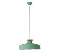 E27 Base Creative Pendant Lamp, Home & Office Decor Chandelier, Interior Decoration Wood Hanging Light with Color Aluminum Shade, Ceiling Lighting Fixture for Bedroom, Dining Room, Study(Green,40cm)