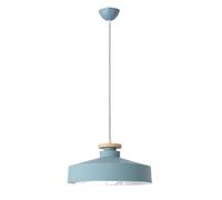 E27 Base Creative Pendant Lamp, Home & Office Decor Chandelier, Interior Decoration Wood Hanging Light with Color Aluminum Shade, Ceiling Lighting Fixture for Bedroom, Dining Room, Study(Blue,40cm)