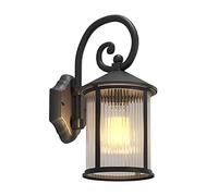 E27 Black Outdoor Wall Sconces Set Of 1, Modern Sconces Wall Lighting Fixture With Glass Shade, Industrial Metal Wall Mount Lamp