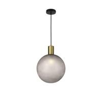 E27 Decorative Hanging Lamp (D100*H25Mm) Brished Brass+Smokey Grey