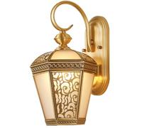E27 European Wall Light Led Wall Light Staircase Light Creative All Copper Glass Outdoor Wall Sconce Ip54 Waterproof Wall Lanterns Patio Aisle Balcony Decorative Lighting Fixtures