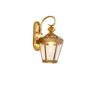 E27 Full Copper Glass Wall Light Outdoor Wall Sconces Ip62 Waterproof Wall Lights European Villa Wall Lanterns For Garden Aisle Patio Corridor Outdoor Wall Decorative Wall Lighting/16 * 19 * 33Cm