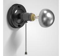 E27 Lampada a Parete con Cordone di Tiraggio, Applique con Interruttore a Cordone, Lampada da Parete in Metallo Vintage Industriale per Camera da Letto Soggiorno Ingresso (Retro Lampadina Inclusa)