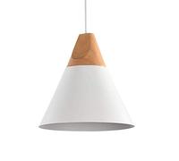 E27 Lampada a Sospensione Lampadario Moderno in Legno e Metallo Illuminazione a Sospensione Creativo Plafoniera Soffitto Industriale Pendente