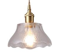 E27 Light Source Flower Shape Pendant Lamp, Nordic Minimalist Style Glass Single Head Personality Hanging Light, Bedroom Kitchen Decoration Light Fixtures