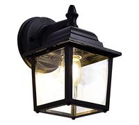 E27 Outdoor Wall Sconce 1 Pack/2 Pack, Modern 1-Light Outdoor Wall Lighting Fixtures in Black Finish With Glass Lamp Shade, Outdoor Patio Porch Wall Mount Light