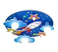 E27 Plafoniera Cameretta Per Bambini Universo Stelle Lampada A Soffitto 3 Teste Dimmerabile Plafoniera Luce Camera Da Letto Ragazzi Ragazze Aeroplano Cartone Animato Lampadario 60 × 60 × 190 Cm