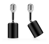 E27 Portalampada extension, E27 Prolunga per presa lampada, Estensione della lampadina, Adattatore per portalampada, 2PCS (Nero)
