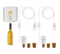 E27 Portalampada per Bottiglia con Interruttore e Cavo 2.4M, Bottle Lamp Kit Portalampada E27 Adattatore, Bottle Lamp Kit per Lampade Fai da Te Bottiglia Bianco 2 pezzi