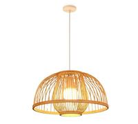 E27 Retro Lantern Hanging Lamp Single Pendant Light for Kitchen Dining Room Bedroom Foyer Hallway, Easy-to-Assemble Chandelier,Beige(50cm)