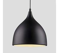 E27 retrò Vintage classico industriale pendente plafoniera in metallo Ciondolo a soffitto Ciondolo Ø17 cm, Lampade a sospensione da Soffitto,Vintage Ciondolo,Lega di alluminio, Nero