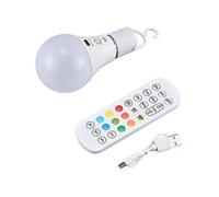 E27 RGB Rechargeable Light Bulb with Remote Control and Timer Dimma...