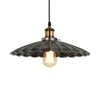 E27 Screw Ceiling Lighting Fixture, Nordic Industrial Style Chandelier, Creative Umbrella-Shaped Metal Hanging Lamp Shade, Cafe, Meeting Room, Restaurant Decorative Pendant Light(B,25cm)