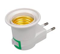 E27 Spina UE Base lampada Lampadina Base Presa Adattatore Convertitore 250V 6A Luce notturna bianca con interruttore di controllo on/off