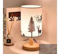 E27 Vintage Camera da letto Lampada da comodino Semplice Moderno Cervo Lampada da tavolo Paralume in tessuto Creativo Classico Lampade da scrivania Studiare Soggiorno Max 40 W. H29 * D14CM,Holz