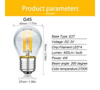 E27 Vite LED Lampadina Frigorifero Lampada Da Giardino 3V/6V/12V/24V BiancoCaldo