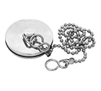 E2trade Tappo cromato per lavello, piletta doccia, tappo rubinetto con catena per cucina o vasca da bagno, 45 mm, con sfera e catena a forma di S in acciaio inox, 450 mm
