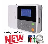 E3 Electrocardiograph Digital 3 Channel 12 Lead Touch EKG USB PC Software CE