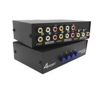 E32C Rca Av Commutatore 4:1 Audio Video Switch Box Con Trasparente Segnale+