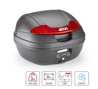 E340N2 - Bauletto Moto Givi catadiottri rossi Nero 34lt