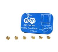 E3D Genuine Nozzle Fun Pack 0.25mm, 0.3mm, 0.35mm, 0.5mm, 0.6mm, 0.8mm Brass Nozzles for V6 HotEnd 3D Printer (3mm)