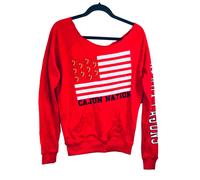 E5 Donna University Di Louisiana Cajun Nazione Felpa Manica Lunga, Rosso