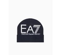 EA7 Berretto con logo jacquard e risvolto Mountain Visibility Navy