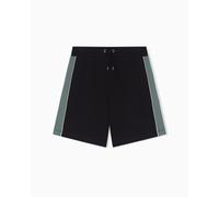 EA7 Emporio Armani Bermuda Logo Series in misto cotone da uomo Black