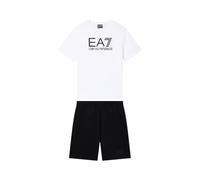 EA7 Emporio Armani Completo Bambino Set t-shirt e shorts in jersey di cotone Visibility Boy 7B000302AF10375 8033920989812-8A Bianco Nero 8A
