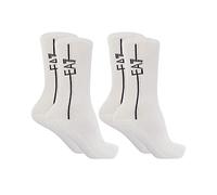 Ea7 emporio armani Confezione da 2 calzini da treno, colore: bianco, bianco, L