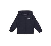 EA7 Emporio Armani Felpa Aperta con Cappuccio da Bambini e Ragazzi Core Identity Boy (IT, età, 10 Anni, Regular, Blue)