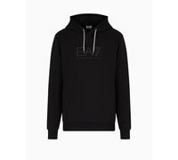 EA7 Emporio Armani Felpa con Cappuccio, Logo Nero su Nero, Cotone,7M000230AF13512UC001 TG.XXL