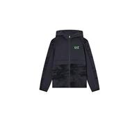 EA7 Emporio Armani Felpa da Bambini e Ragazzicon Cappuccio Graphic Series Boy in Misto Cotone Felpato Organico ASV - 7B000214 (IT, età, 8 Anni, Regular, Grey Fancy)