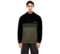 EA7 Emporio Armani Felpa da Uomo con Cappuccio Athletic Colour Block in Nylon e Misto Viscosa, 7M000937 (IT, Testo, L, Regular, Regular, Beetle)