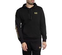 EA7 Emporio Armani Felpa Uomo con Cappuccio e Zip Logo Series in Cotone 7M000569AF13512 8059659262163 - L Nero Oro L