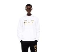 EA7 Emporio Armani Felpa Uomo con Cappuccio Logo Series in Cotone Stretch con Maxi Logo 7M001190AF17787 8033995833928 - S Bianco S