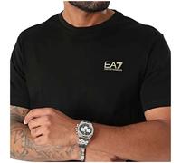 Ea7 Emporio Armani T-shirt da Uomo Core Identity in Jersey di Cotone Nera Taglia L Codice 8NPT25PJVPZ-0208 Nero