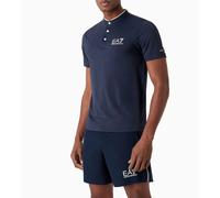 EA7 Uomo T-Shirt con Bottoni E Logo Ventus 7, Navy Blue, M