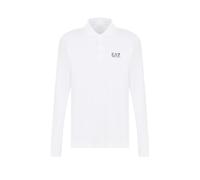 EA7 Emporio Armani Polo a Maniche Lunghe Core Identity in Cotone Stretch da Uomo, 8NPF15 (IT, Testo, L, Regular, Regular, Bianco)