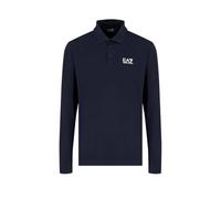 EA7 Emporio Armani Polo a Maniche Lunghe Core Identity in Cotone Stretch da Uomo, 8NPF15 (IT, Testo, M, Regular, Regular, Blu)